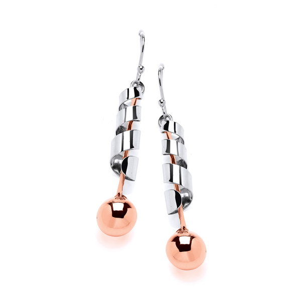 Silver and Copper Maypole Earrings