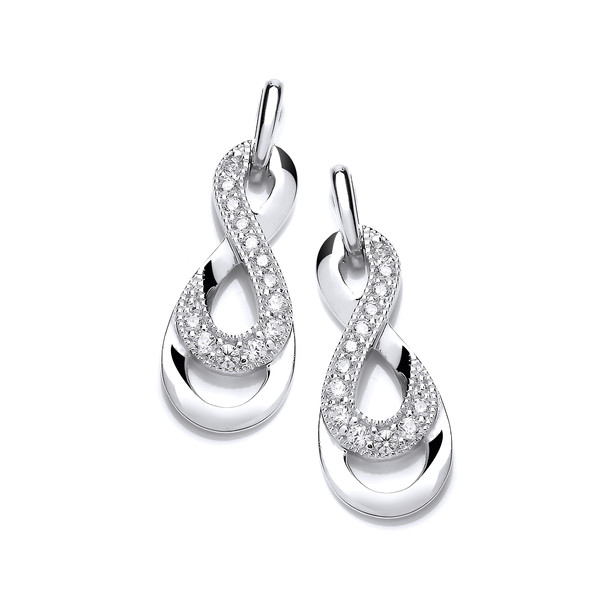 Cubic Zirconia Infinity Earrings