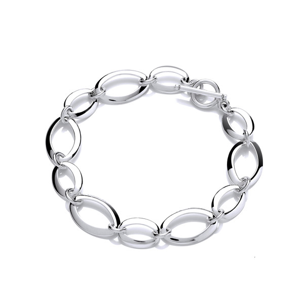 Elegant Silver Ovals Bracelet