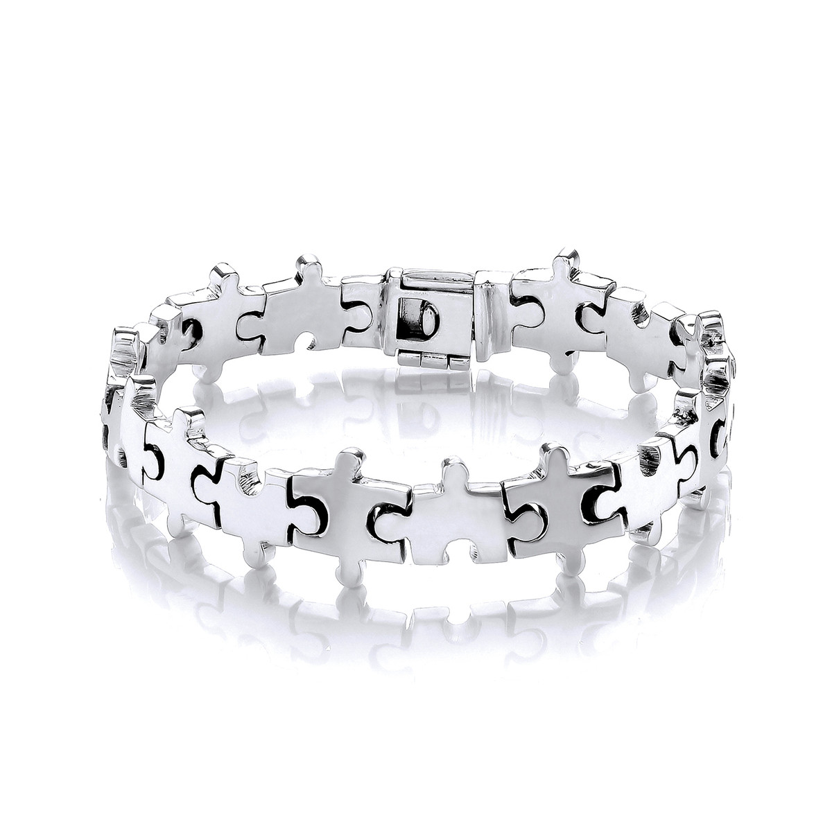 Amazon.com: Small Size Charms Two Tone Autism Puzzle Piece Bracelet in 14k  White and Yellow Gold: Clothing, Shoes & Jewelry