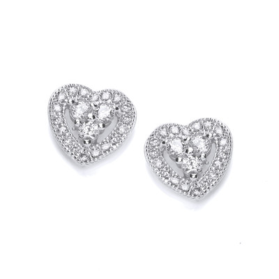 Sweetheart Silver & Cubic Zirconia Earrings