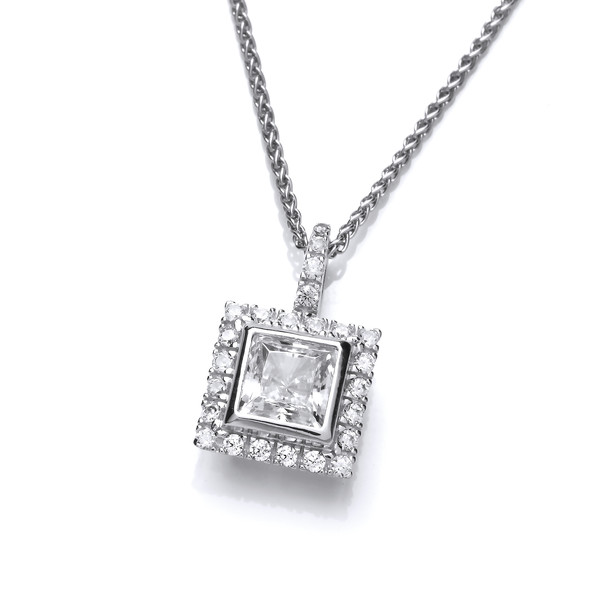 Vintage Look Silver & Cubic Zirconia Pendant without Chain
