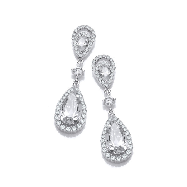 Silver and Cubic Zirconia Crown Jewels Earrings