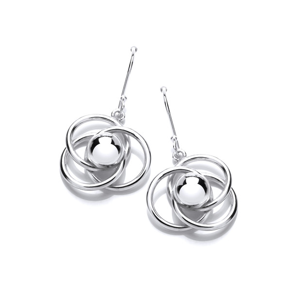 Silver Ball and Loops Earrings