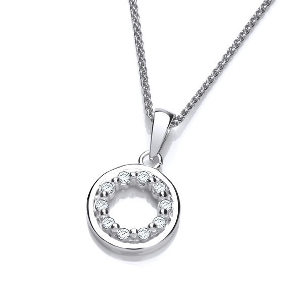 Silver and CZ Circle of Life Pendant with Chain