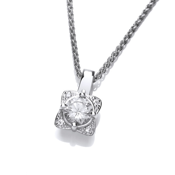 Silver & Cubic Zirconia Sunshine Pendant without Chain