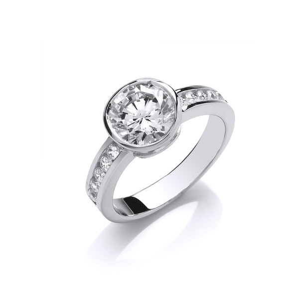 Stunning Cubic Zirconia Solitaire Ring