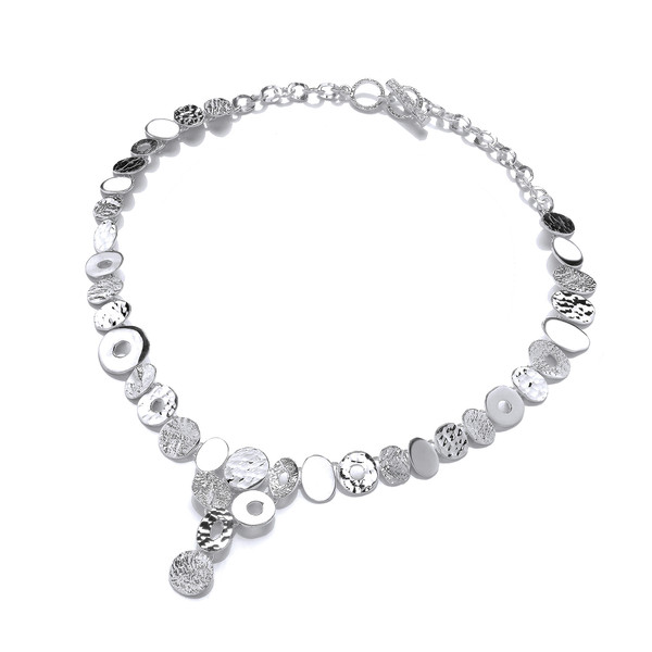 Silver Ovals of Delight Drop Necklace
