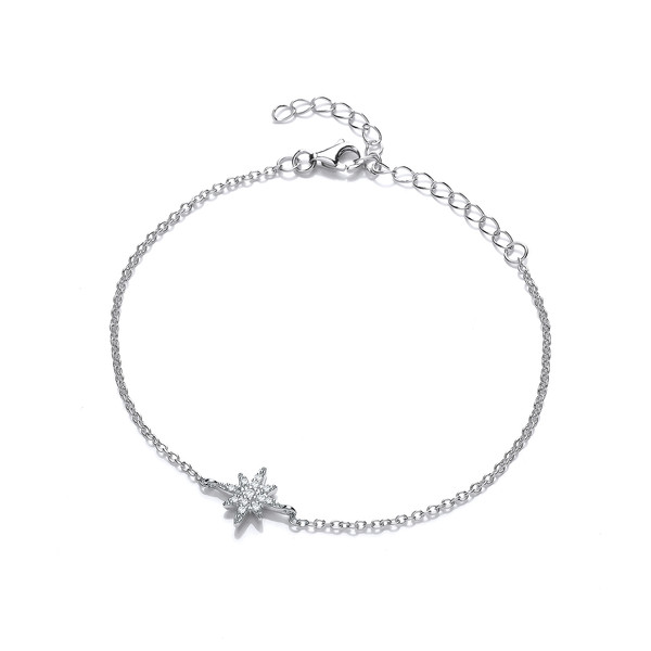 Silver & Cubic Zirconia Brilliant Star Bracelet