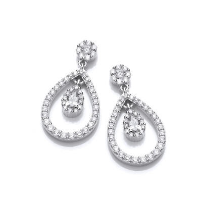 Silver & Cubic Zirconia Lantern Earrings