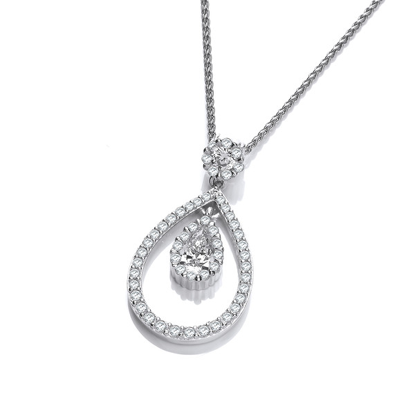 Silver & Cubic Zirconia Lantern Pendant without Chain