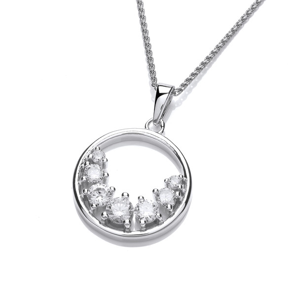 Silver and CZ Ring of Light Pendant