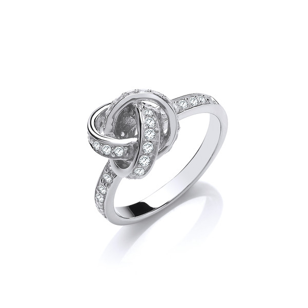 Silver and CZ Knot Ring