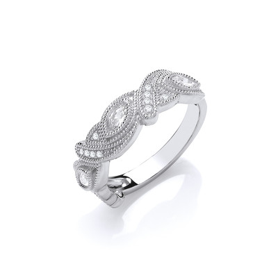 Silver & Cubic Zirconia Tapestry Ring