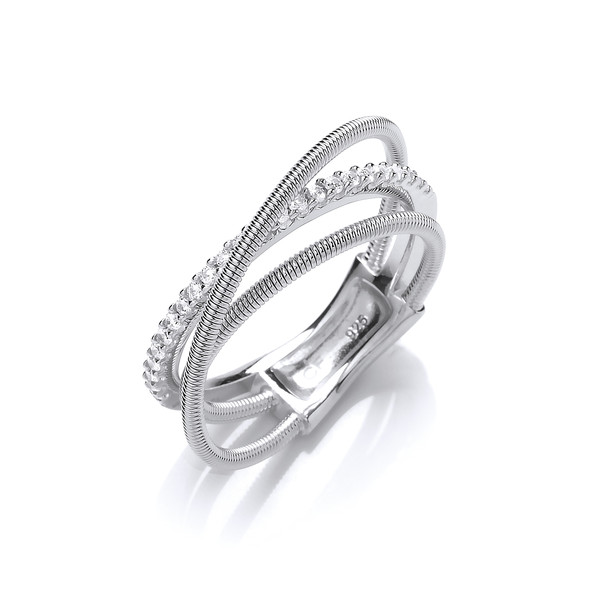 Silver and CZ Wrap Ring