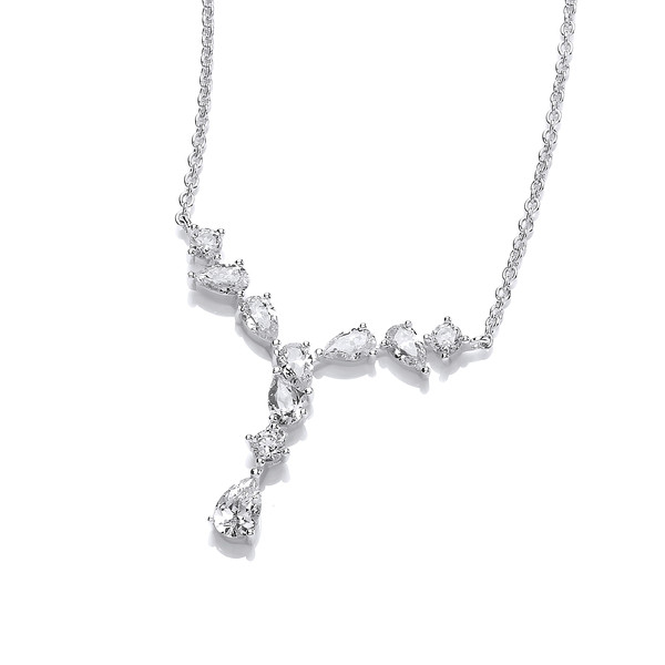 Silver and Cubic Zirconia Debutante Necklace