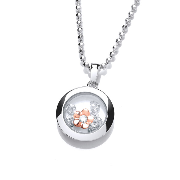 Celestial Rose Gold Mini Forget-Me-Not Pendant without Chain