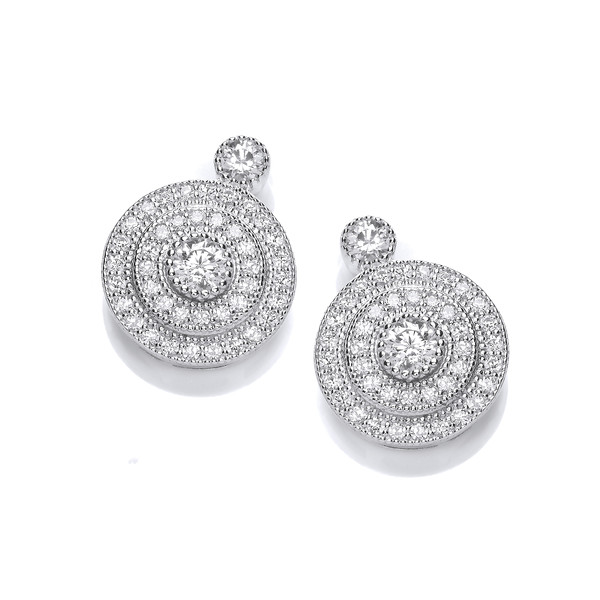 Elegant Silver and Cubic Zirconia Evening Earrings