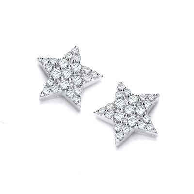 Silver and Cubic Zirconia Starry Night Earrings
