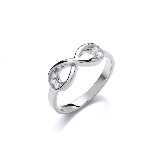 Silver and Cubic Zirconia Infinity Ring
