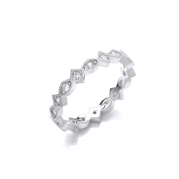Silver and Cubic Zirconia Eternal Love Ring