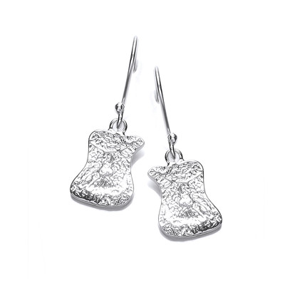 Silver Interlocking Drop Earrings