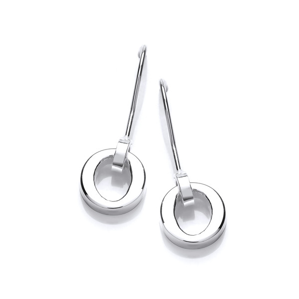 Silver Mini Oval Drop Earrings