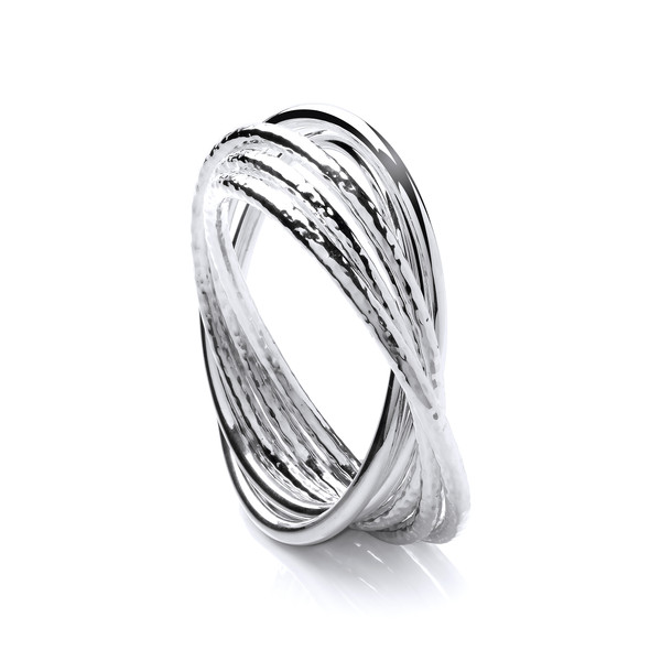 Sterling Silver Five Band Bangle