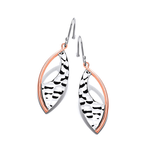 Silver and Copper Tribal Shield Earrings