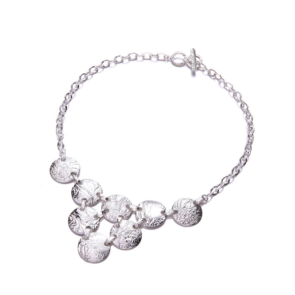 Silver Organic Circles Necklace