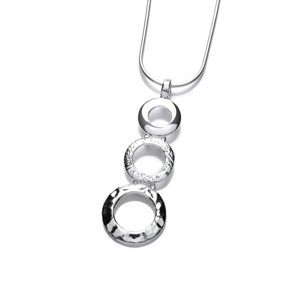 Silver Bubbles Pendant with 16-18 Silver Chain