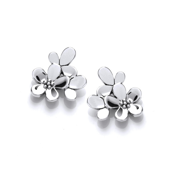 Sterling Silver Tiny Forget-Me-Not Earrings