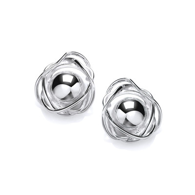 Silver Nested Ball Earrings