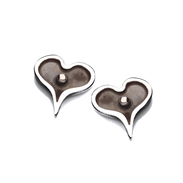 Tiny Dark Heart Silver Earrings