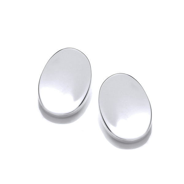 Smooth Silver Button Stud Earrings