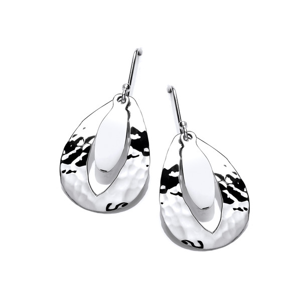 Silver Keyhole Drop Earrings
