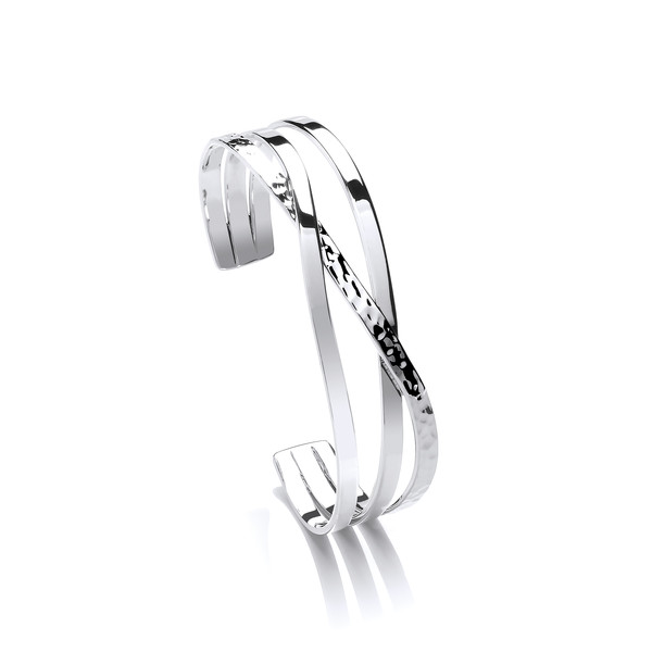 Sterling Silver Crossover Bangle