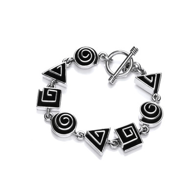 Sterling Silver 3-D Geometric Maze Bracelet