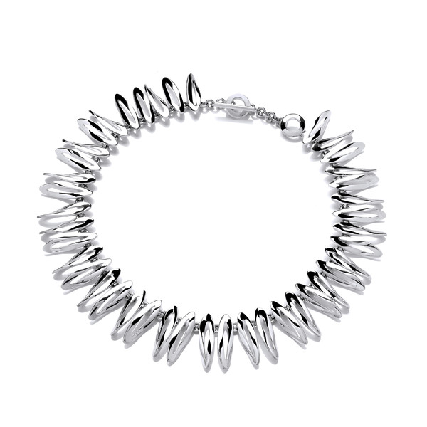 'Do the Twist' Silver Ovals Necklace