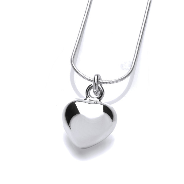 Sterling Silver Baby Puffed Heart Pendant without Chain