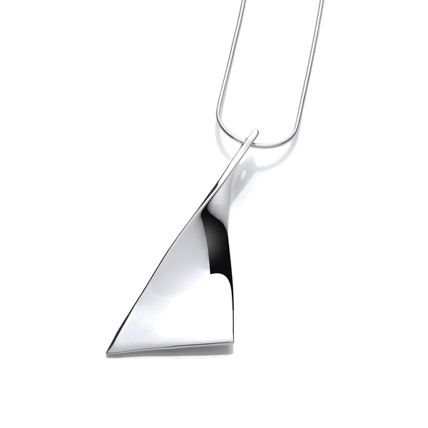 Silver Wedge Drop Pendant without Chain