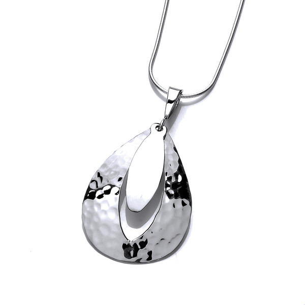 Silver Keyhole Drop Pendant With 16-18 Silver Chain