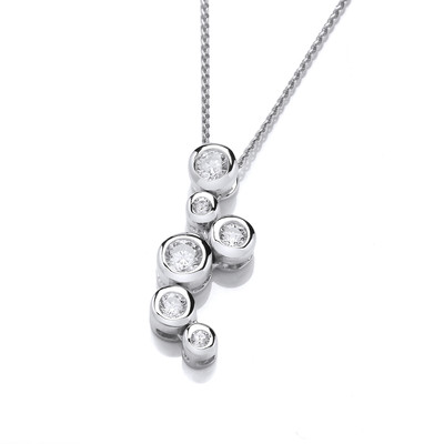 Sterling Silver and Crystal Bubbles Pendant