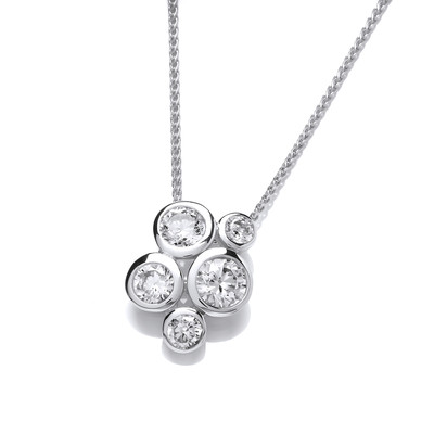 Sterling Silver Cubic Zirconia Bubble Cluster Pendant