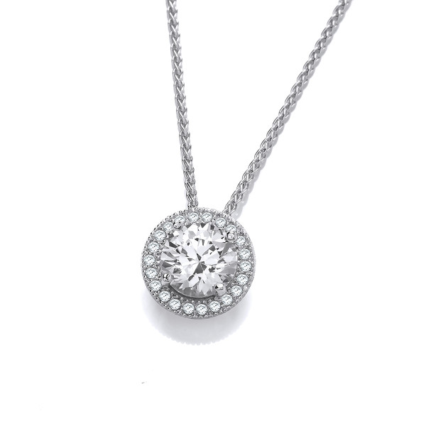 Diamond Bright Silver & Cubic Zirconia Pendant without Chain