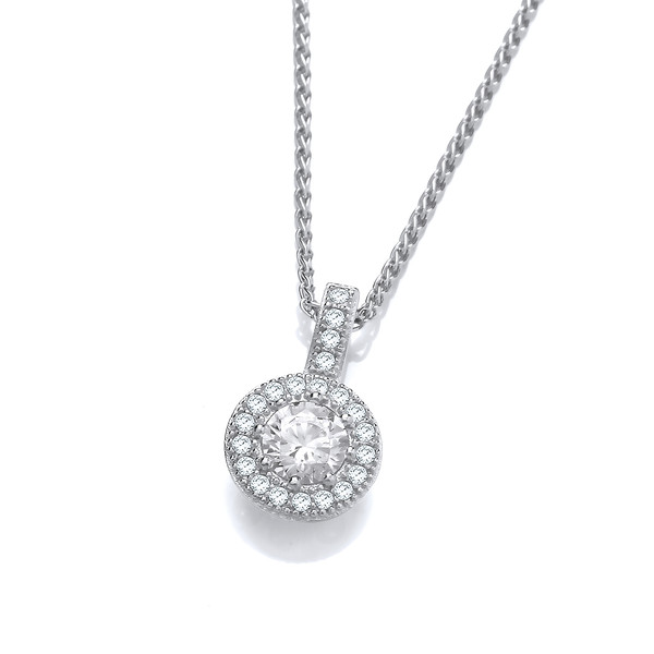 I'm Cute Cubic Zirconia Pendant with 16-18” Silver Chain