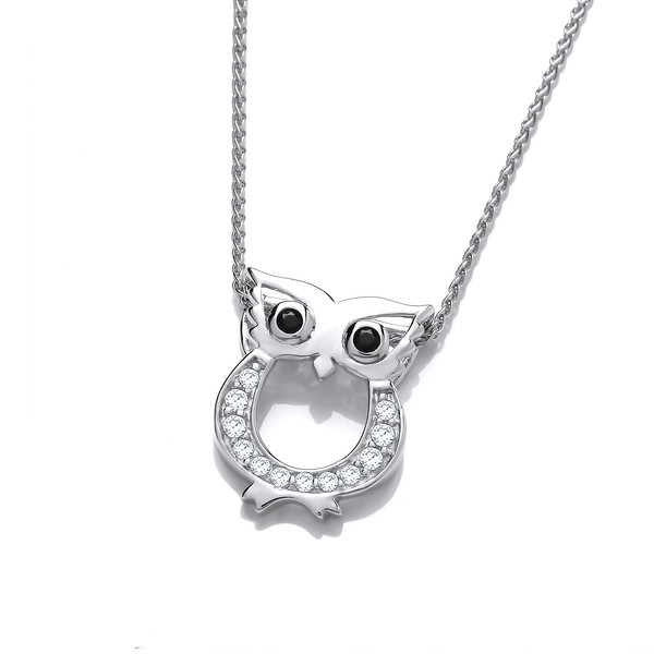 Cute CZ Owl Pendant without Chain