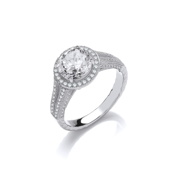 Glamour Galore! Silver & Cubic Zirconia Ring
