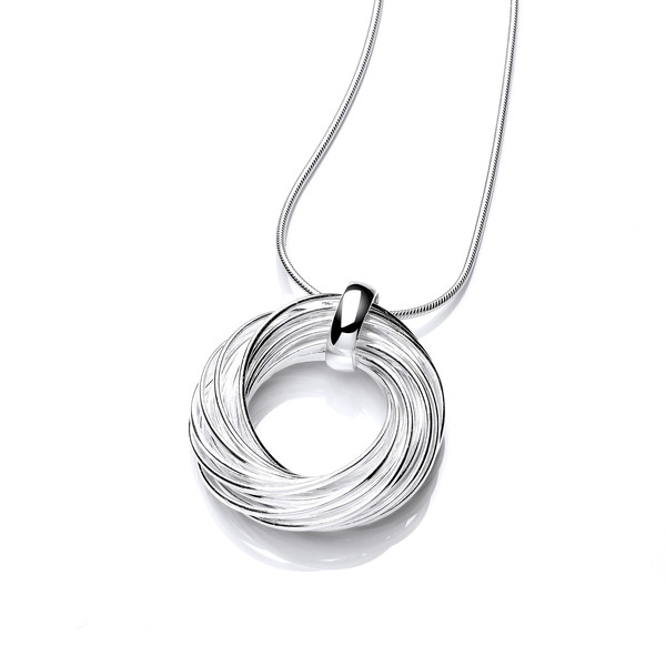 Sterling Silver Willow Wreath Pendant with 18 - 20" Silver Chain