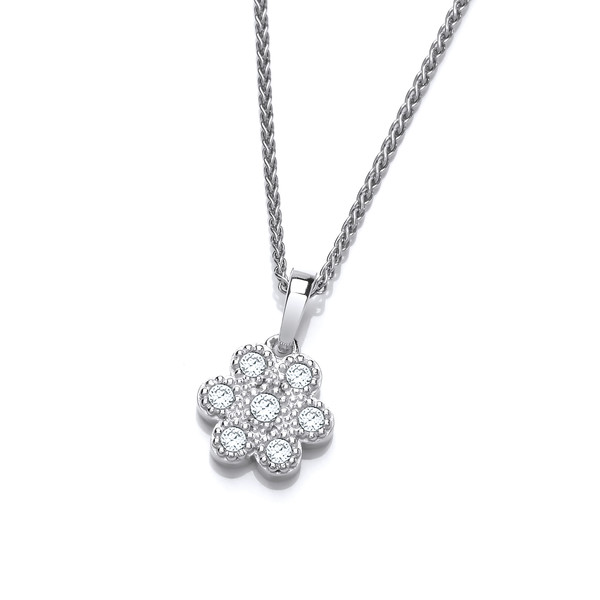 Silver and Cubic Zirconia Petal Pendant without Chain